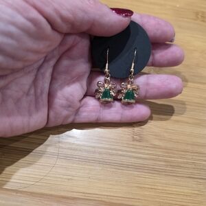 Elegant Gold and Green Drop Earrings